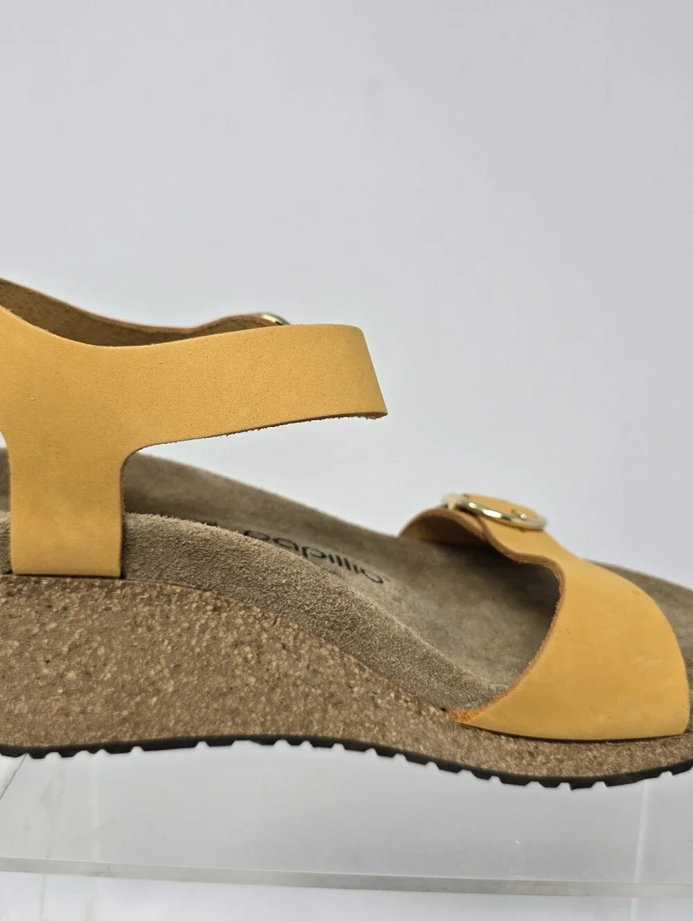Papillio Birkenstock Womens 38 EU Size US 7 Soley Wedge Sandal Apricot Nubuck